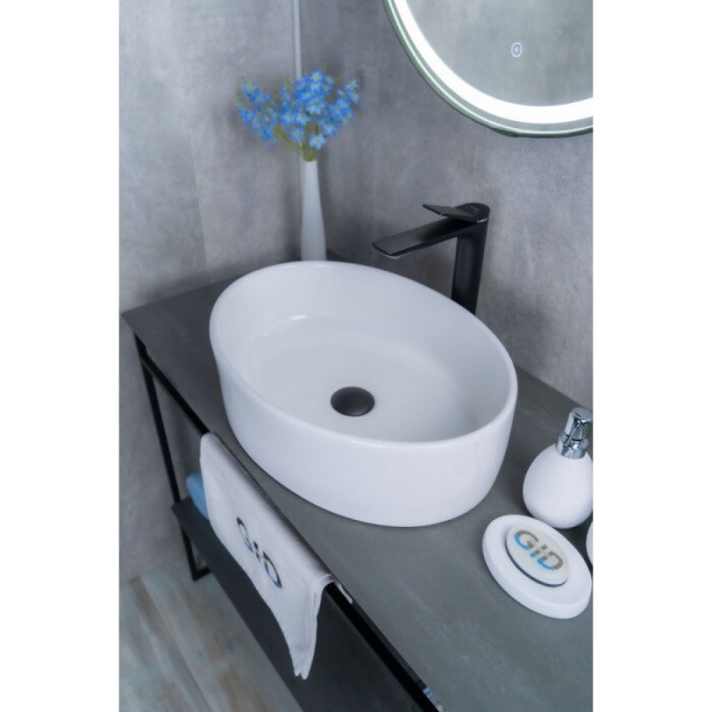 Раковина Gid Lago N9012 51106, 50 см, фаянс, белая