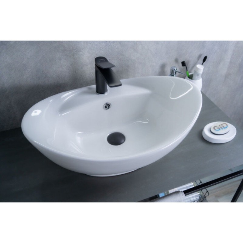 Раковина Gid Lago N9018 51107, 59 см, фаянс, белая