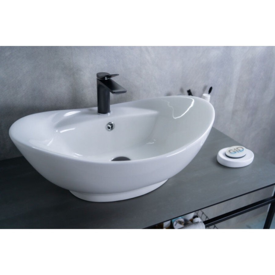 Раковина Gid Lago N9018 51107, 59 см, фаянс, белая