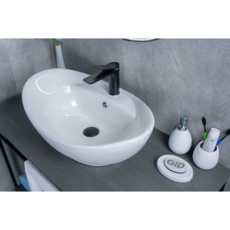 Раковина Gid Lago N9018 51107, 59 см, фаянс, белая