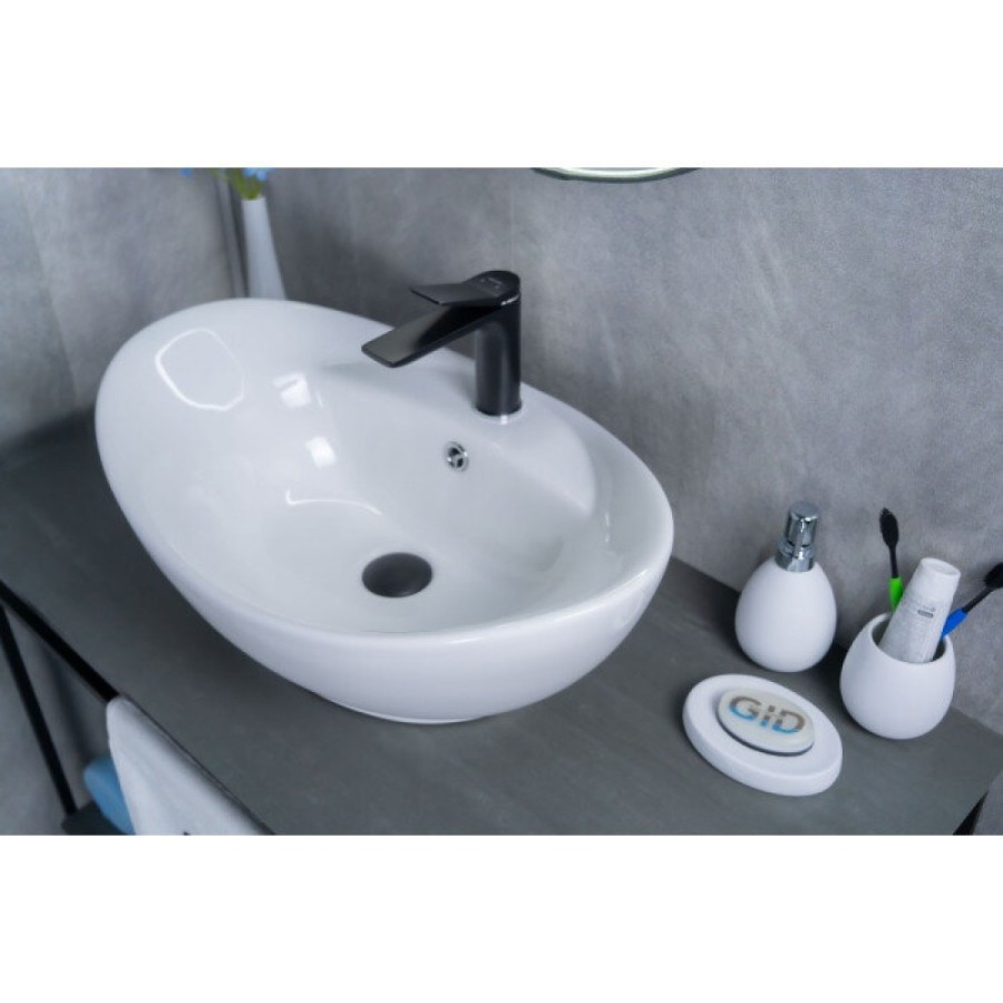 Раковина Gid Lago N9018 51107, 59 см, фаянс, белая