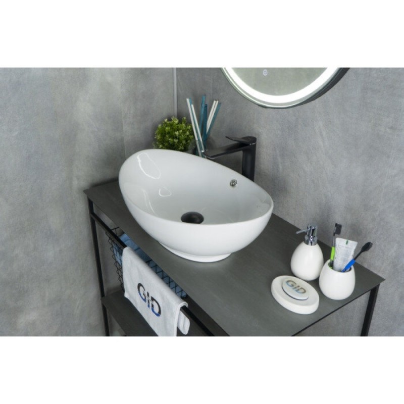 Раковина Gid Lago N9019 51108, 60 см, фаянс, белая