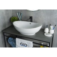Раковина Gid Lago N9019 51108, 60 см, фаянс, белая