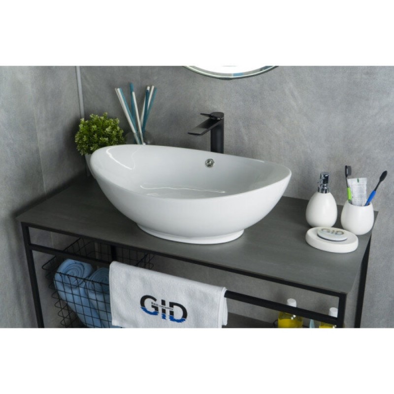 Раковина Gid Lago N9019 51108, 60 см, фаянс, белая