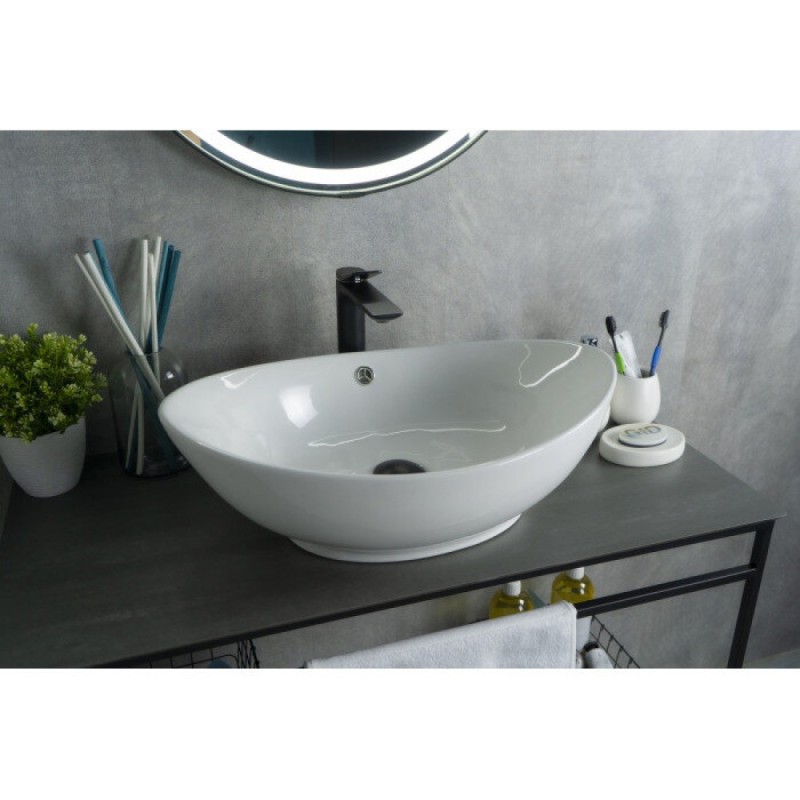Раковина Gid Lago N9019 51108, 60 см, фаянс, белая