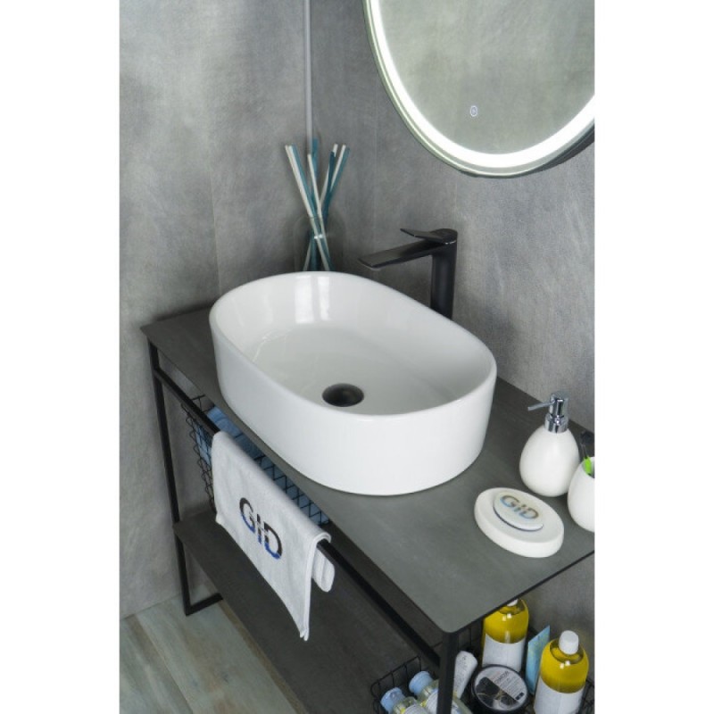 Раковина Gid Lago N9025 51111, 56 см, фаянс, белая