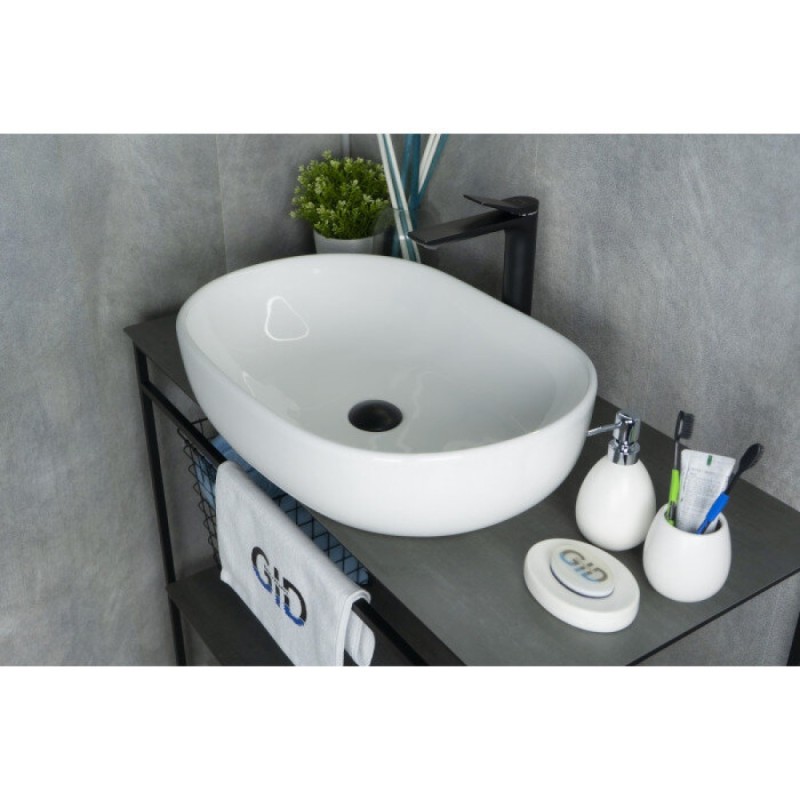 Раковина Gid Lago N9026a 51112, 60 см, фаянс, белая