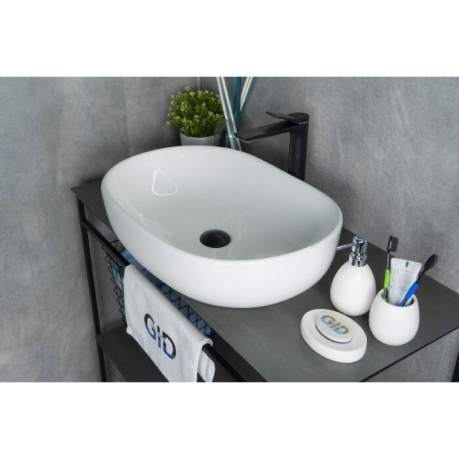Раковина Gid Lago N9026a 51112, 60 см, фаянс, белая