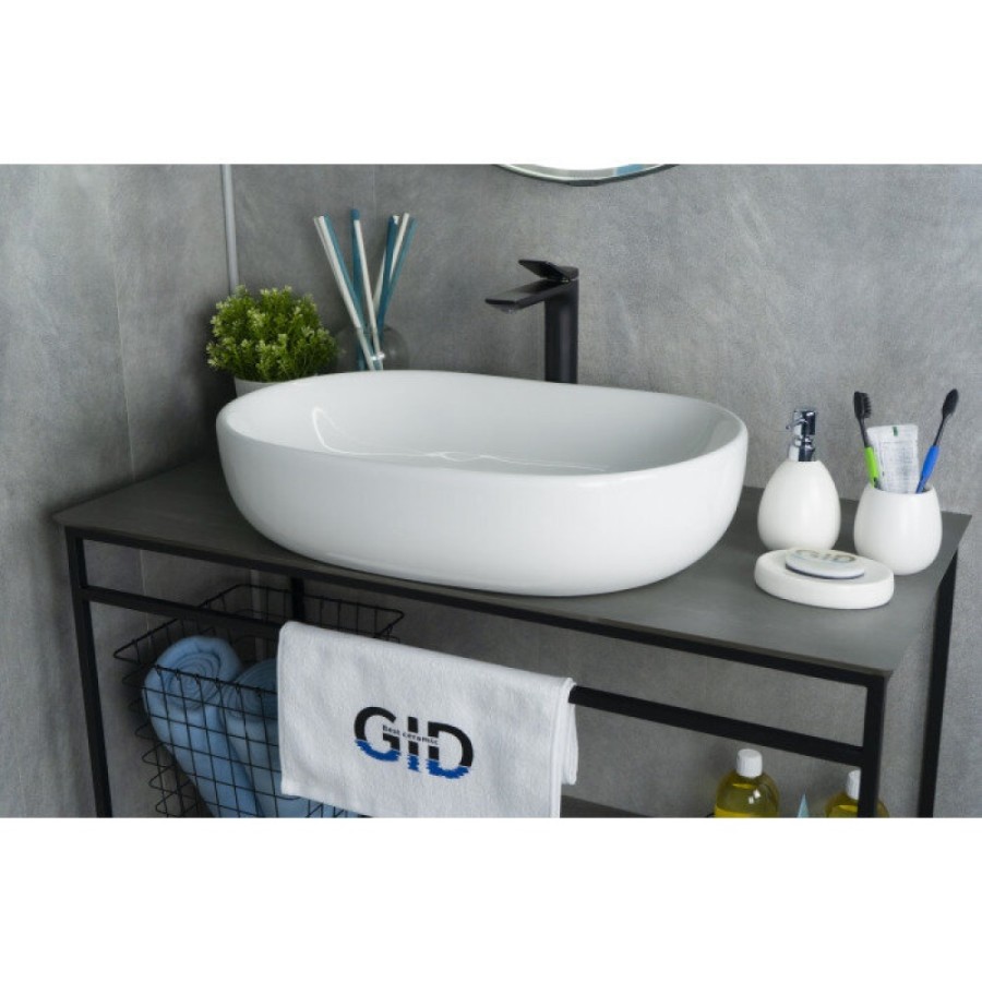 Раковина Gid Lago N9026a 51112, 60 см, фаянс, белая