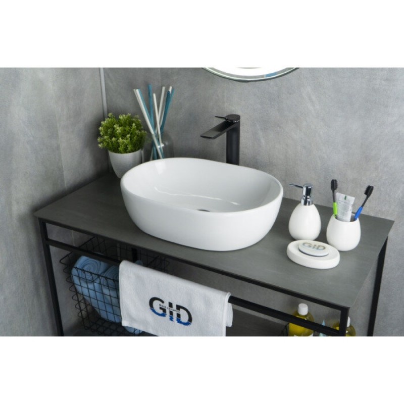 Раковина Gid Lago N9026b 51113, 48 см, фаянс, белая