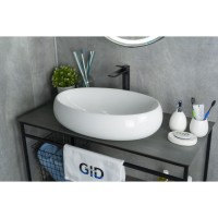 Раковина Gid Lago N9030a 51114, 60 см, фаянс, белая