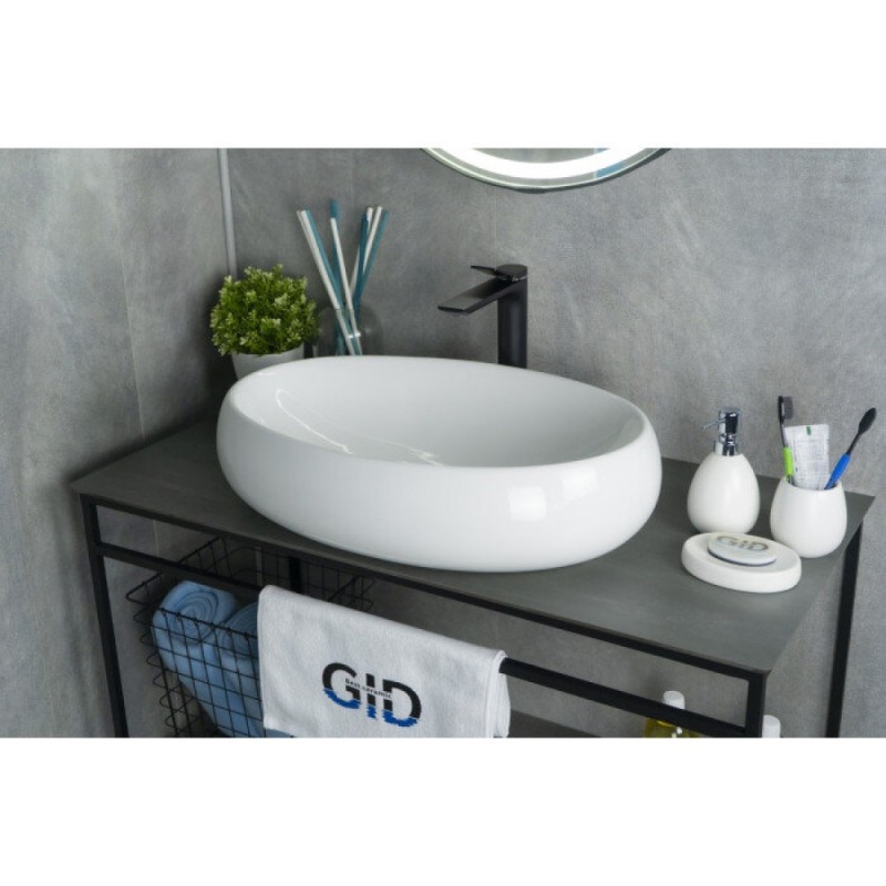 Раковина Gid Lago N9030a 51114, 60 см, фаянс, белая