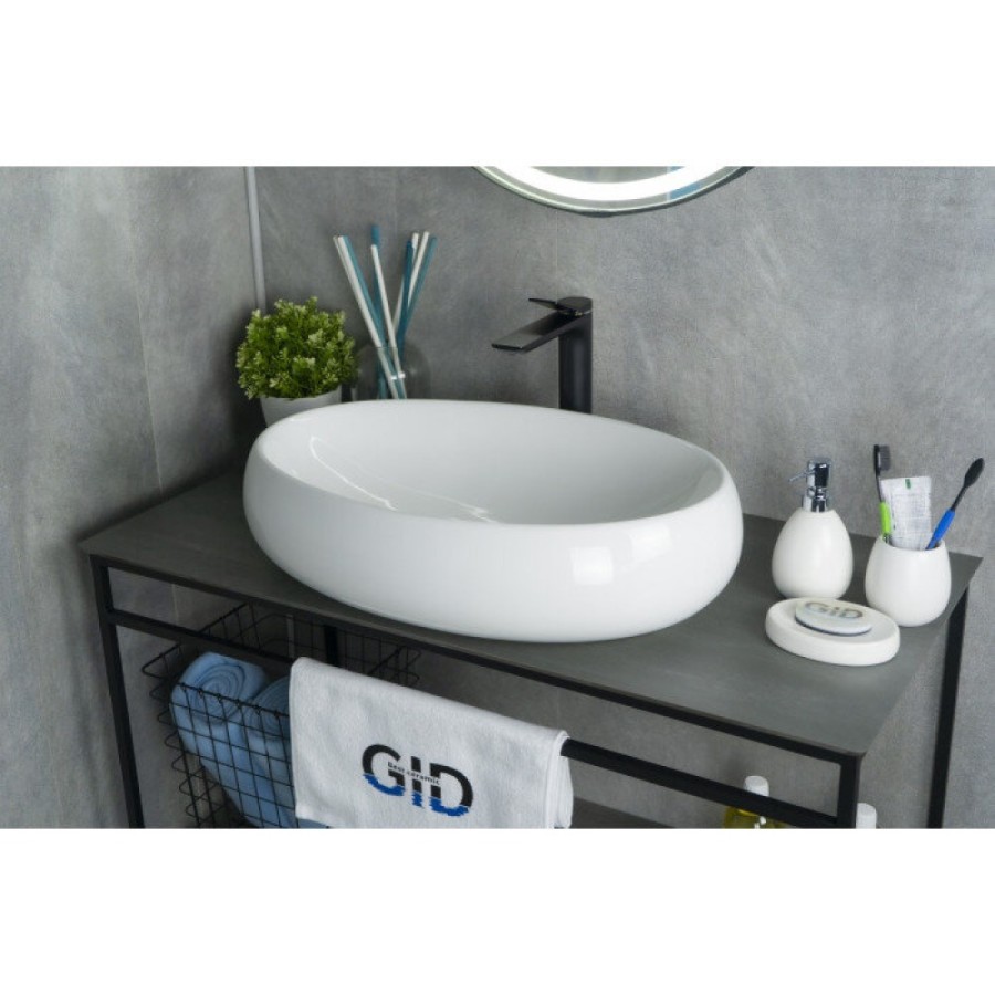 Раковина Gid Lago N9030a 51114, 60 см, фаянс, белая