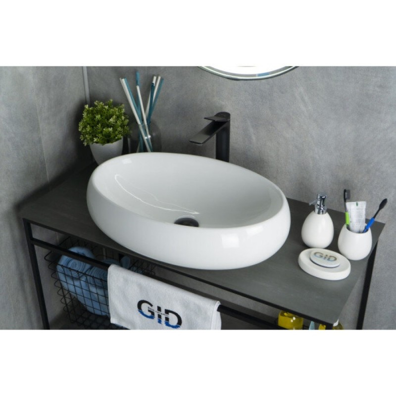 Раковина Gid Lago N9030a 51114, 60 см, фаянс, белая