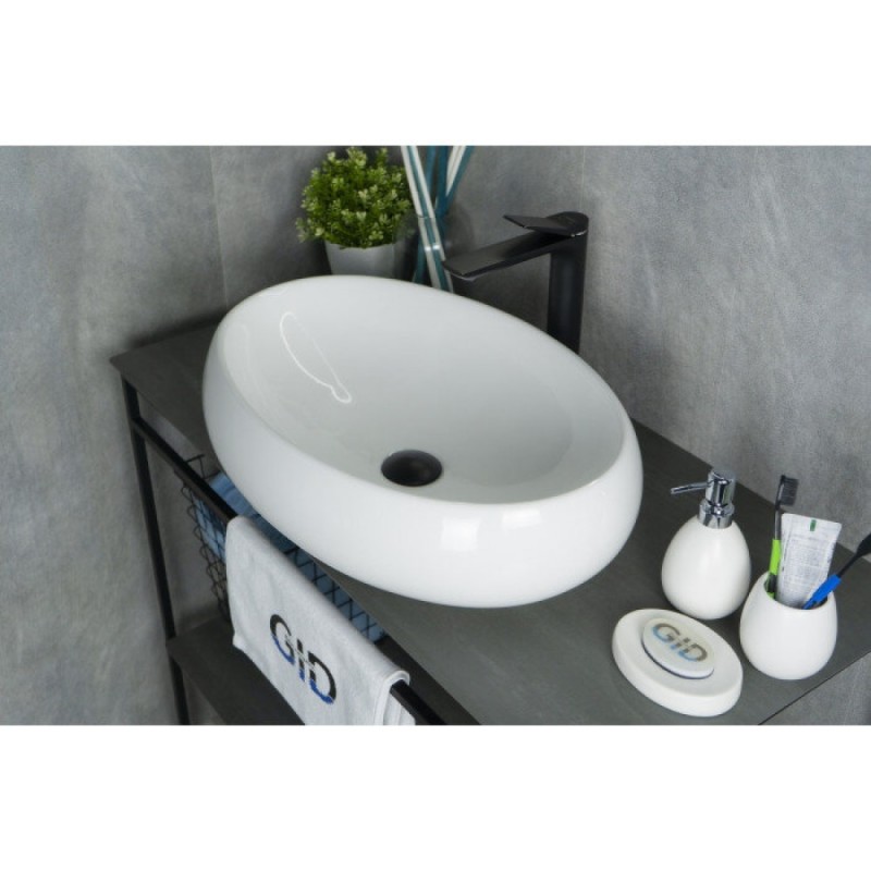 Раковина Gid Lago N9030a 51114, 60 см, фаянс, белая