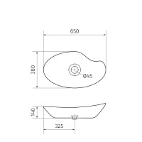 Раковина Gid Creativo N9052 51116, 65 см, фаянс, белая
