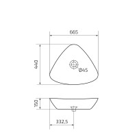 Раковина Gid Creativo N9062 51117, 66 см, фаянс, белая