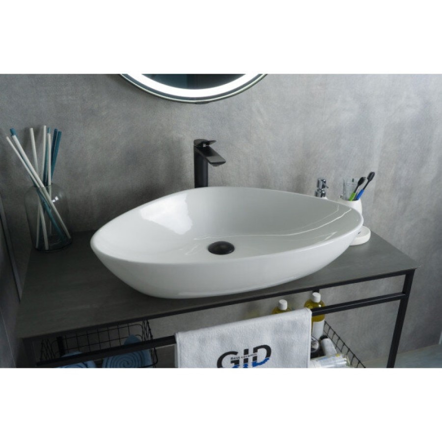 Раковина Gid Creativo N9062 51117, 66 см, фаянс, белая