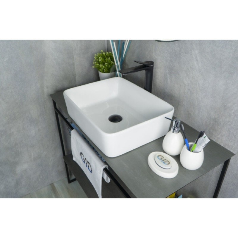 Раковина Gid Geometrico N9103 51120, 48 см, фаянс, белая