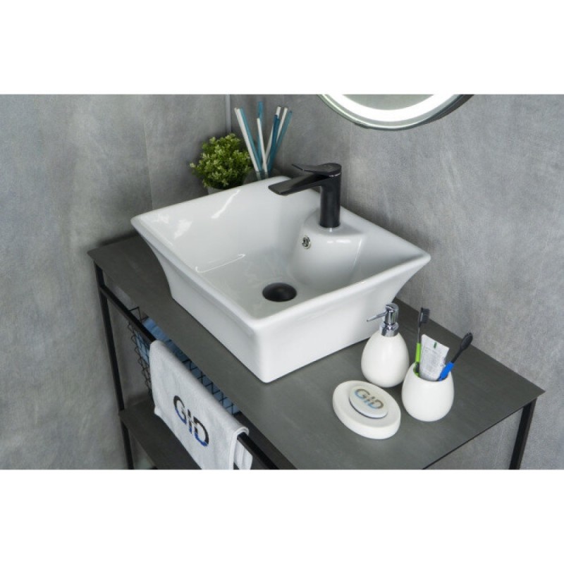 Раковина Gid Geometrico N9108 51121, 49 см, фаянс, белая