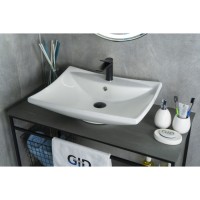 Раковина Gid Geometrico N9111 51122, 60 см, фаянс, белая