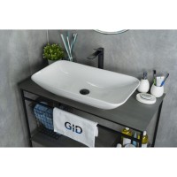 Раковина Gid Geometrico N9122 51124, 71 см, фаянс, белая