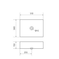 Раковина Gid Geometrico N9129 51125, 51 см, фаянс, белая