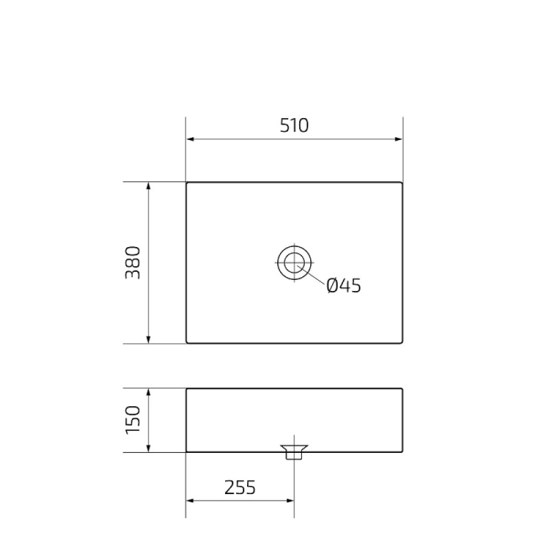 Раковина Gid Geometrico N9129 51125, 51 см, фаянс, белая