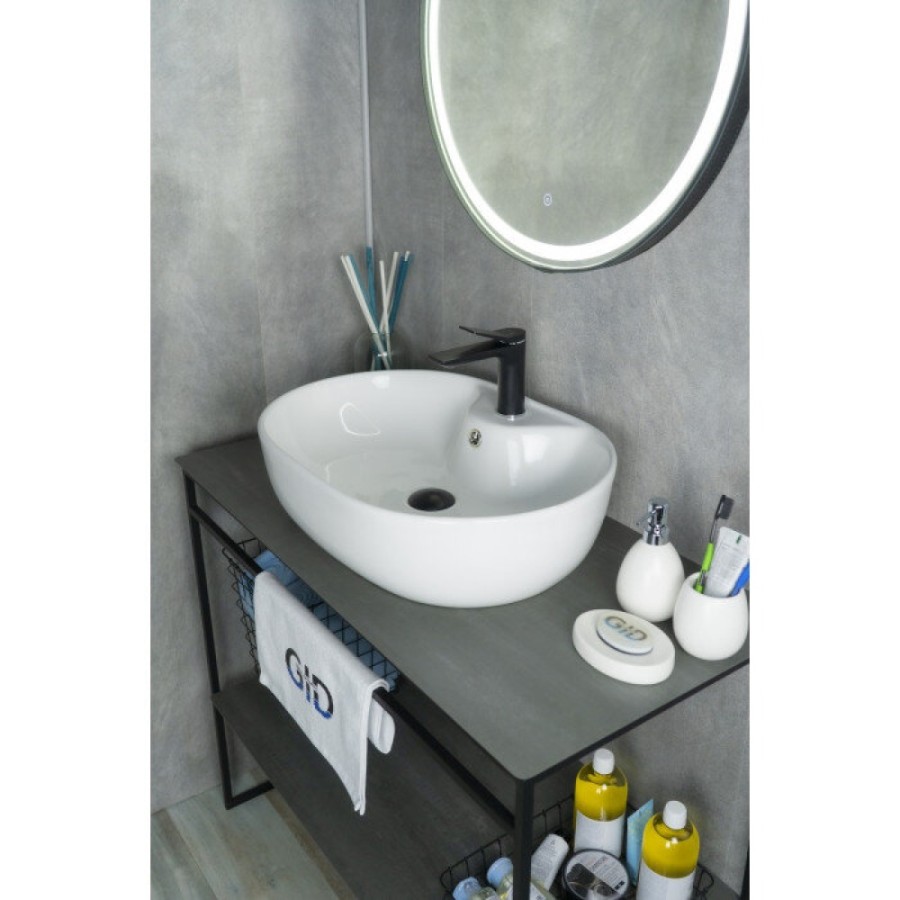 Раковина Gid Lago N9163 51127, 59 см, фаянс, белая
