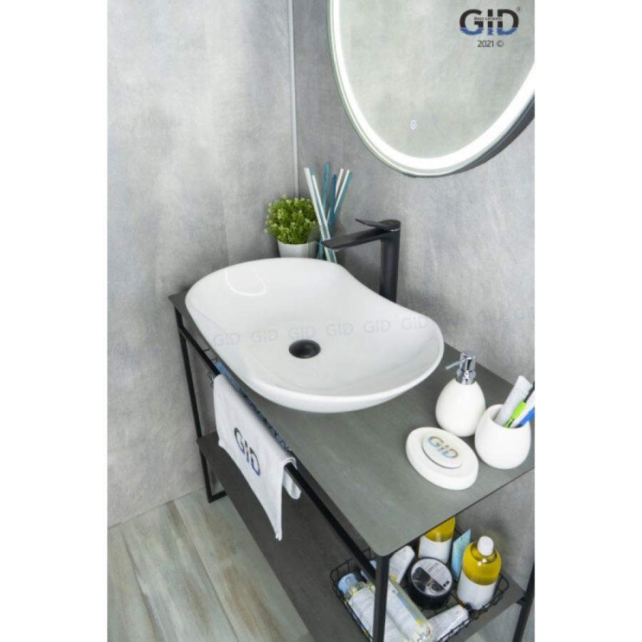 Раковина Gid Lago N9175 51128, 66 см, фаянс, белая