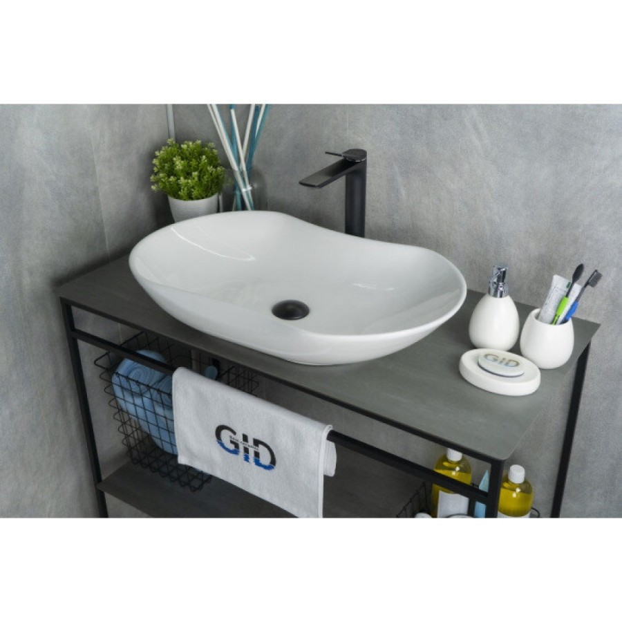 Раковина Gid Lago N9175 51128, 66 см, фаянс, белая