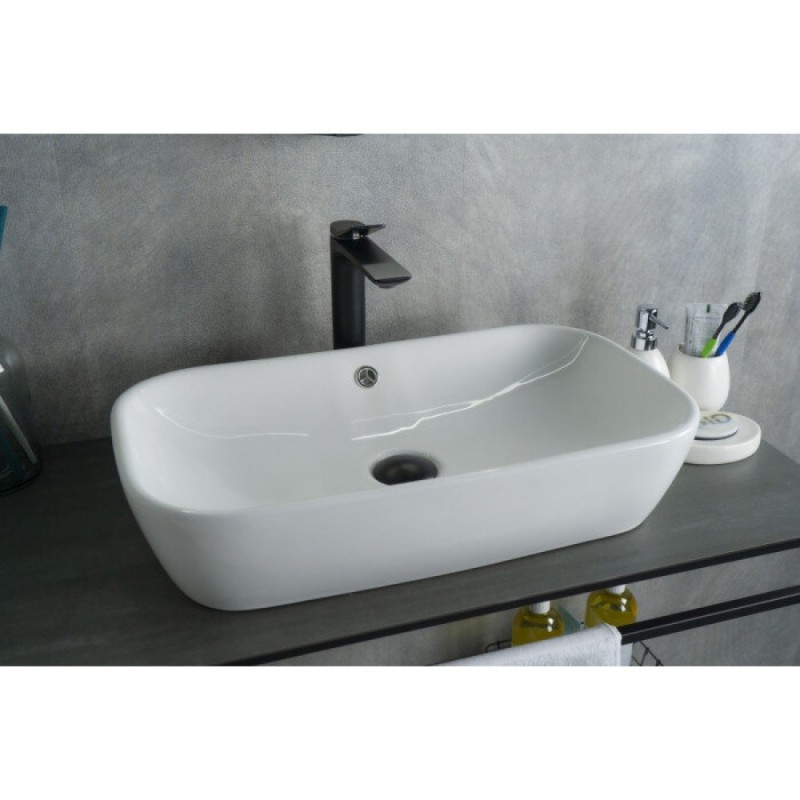 Раковина Gid Geometrico N9217 51132, 61см, фаянс, белая