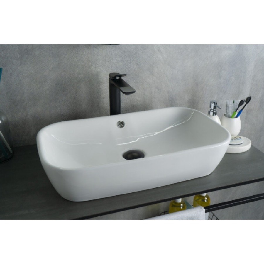 Раковина Gid Geometrico N9217 51132, 61см, фаянс, белая