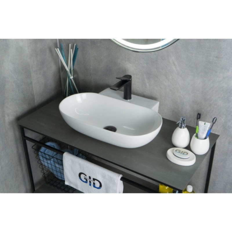 Раковина Gid Lago N9234 51133, 56 см, фаянс, белая