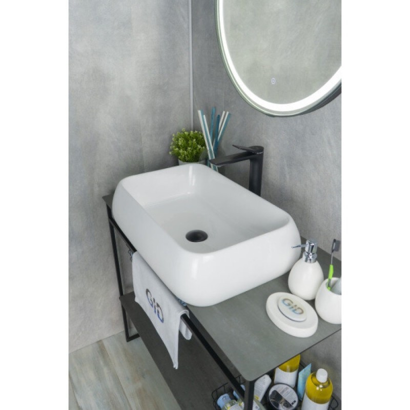Раковина Gid Geometrico N9239 51134, 60 см, фаянс, белая
