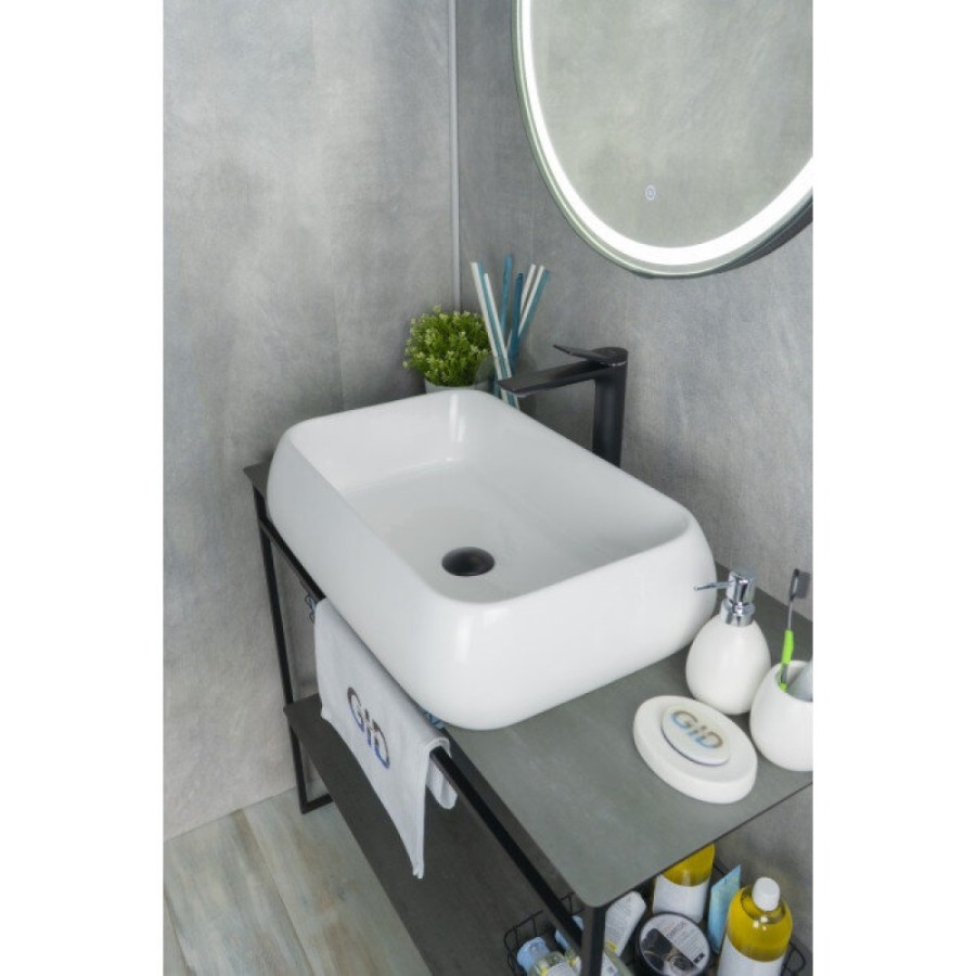 Раковина Gid Geometrico N9239 51134, 60 см, фаянс, белая