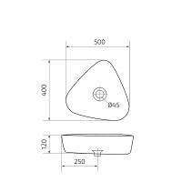 Раковина Gid Creativo N9386 51139, 50 см, фаянс, белая