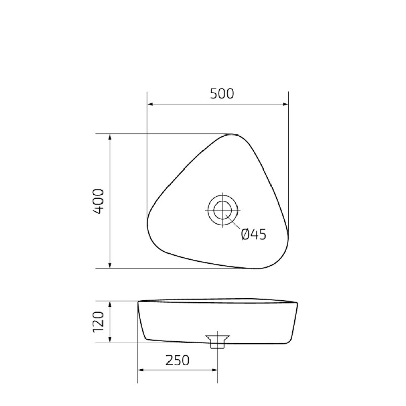 Раковина Gid Creativo N9386 51139, 50 см, фаянс, белая