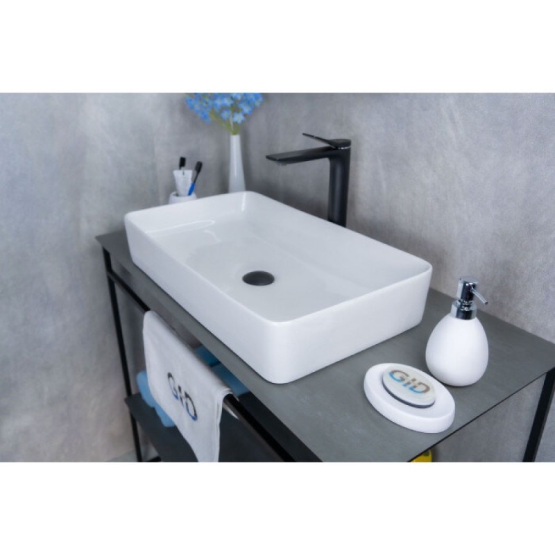 Раковина Gid Geometrico N9396 51140, 60 см, фаянс, белая