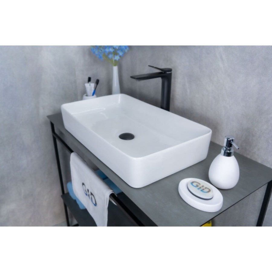 Раковина Gid Geometrico N9396 51140, 60 см, фаянс, белая