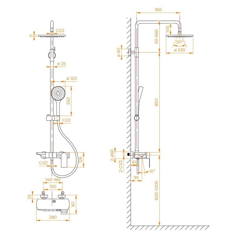 Душевая система RGW Shower Panels 51140133-03 SP-33W, белая