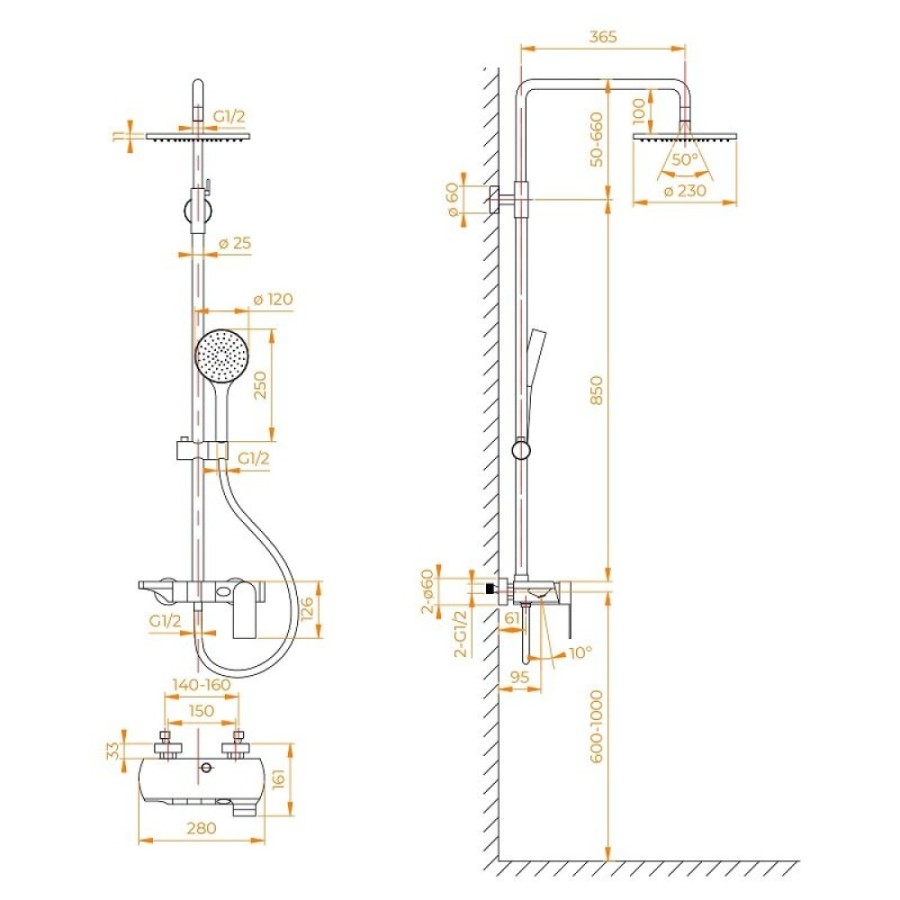 Душевая система RGW Shower Panels 51140133-03 SP-33W, белая