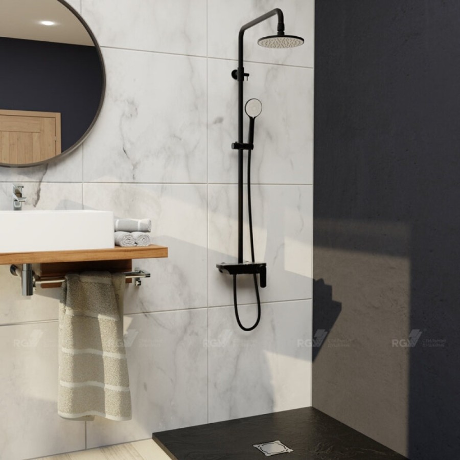 Душевая система RGW Shower Panels 51140133-04 SP-33B, черная матовая