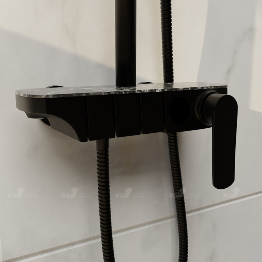 Душевая система RGW Shower Panels 51140133-04 SP-33B, черная матовая