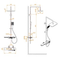 Душевая система RGW Shower Panels 51140134-03 SP-34W, термостатическая, цвет белый