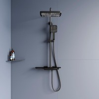 Душевая система RGW Shower Panels 51140134-04 SP-34B, термостатическая, цвет черный матовый