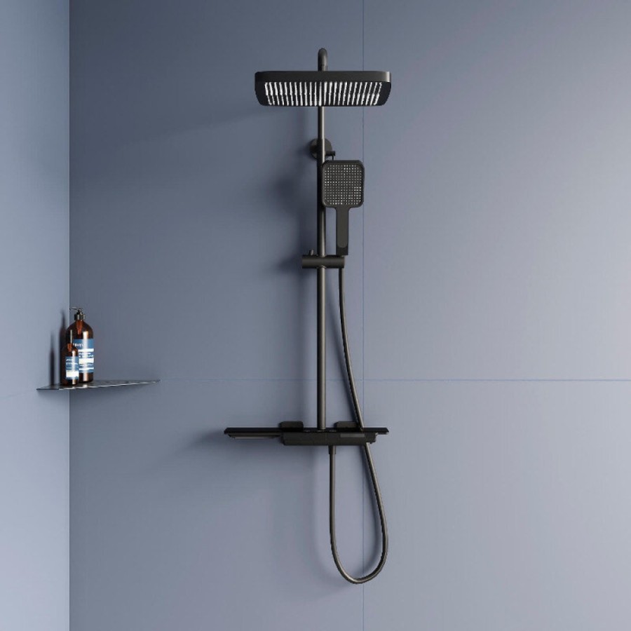 Душевая система RGW Shower Panels 51140134-04 SP-34B, термостатическая, цвет черный матовый