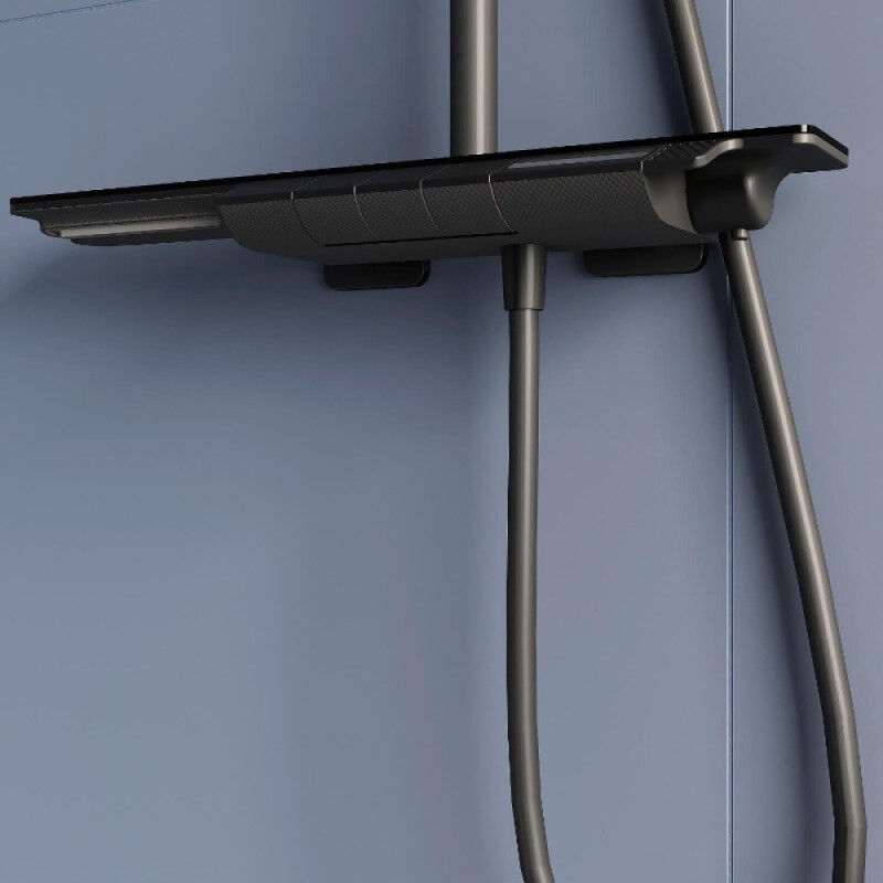 Душевая система RGW Shower Panels 51140134-04 SP-34B, термостатическая, цвет черный матовый