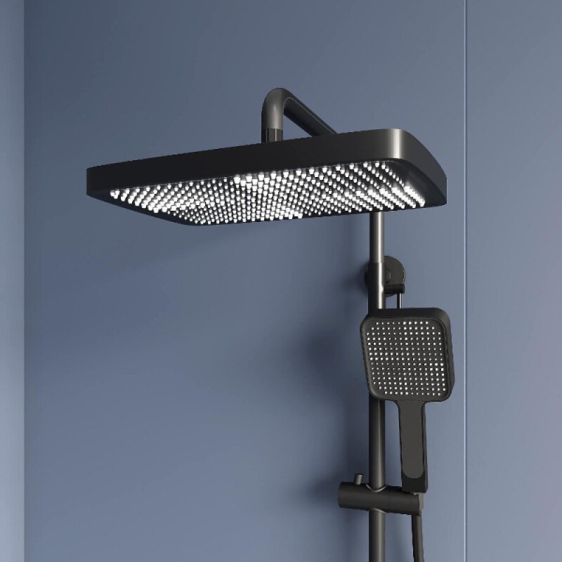 Душевая система RGW Shower Panels 51140134-04 SP-34B, термостатическая, цвет черный матовый