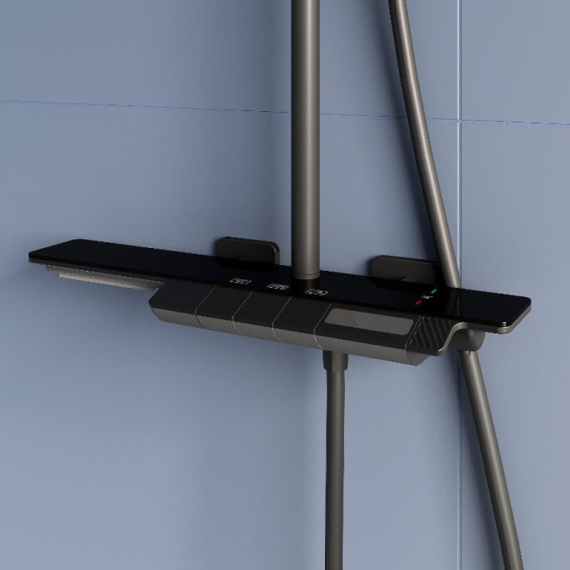 Душевая система RGW Shower Panels 51140134-04 SP-34B, термостатическая, цвет черный матовый